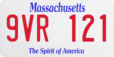 MA license plate 9VR121