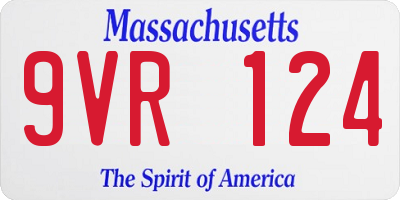 MA license plate 9VR124