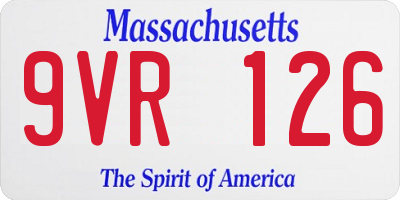 MA license plate 9VR126