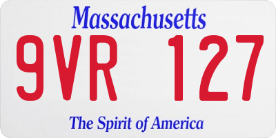 MA license plate 9VR127