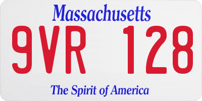 MA license plate 9VR128