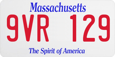 MA license plate 9VR129