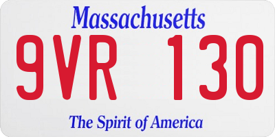MA license plate 9VR130