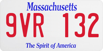 MA license plate 9VR132
