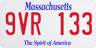 MA license plate 9VR133