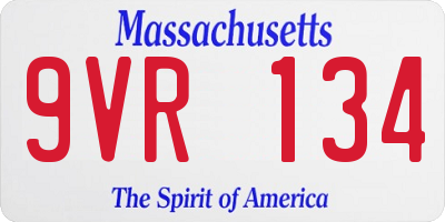MA license plate 9VR134