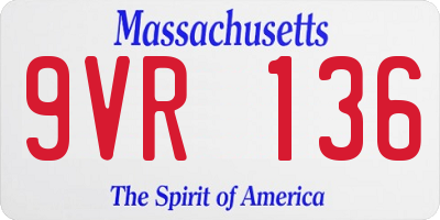 MA license plate 9VR136