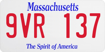 MA license plate 9VR137