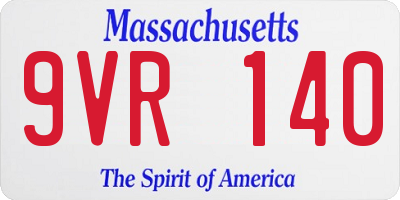 MA license plate 9VR140
