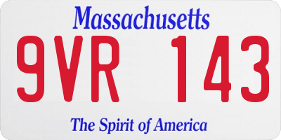 MA license plate 9VR143