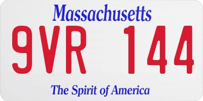 MA license plate 9VR144