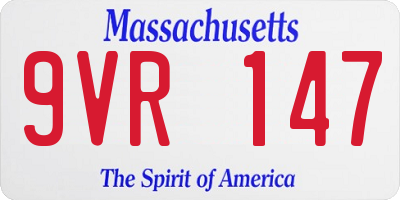 MA license plate 9VR147