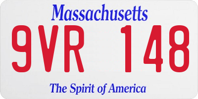 MA license plate 9VR148