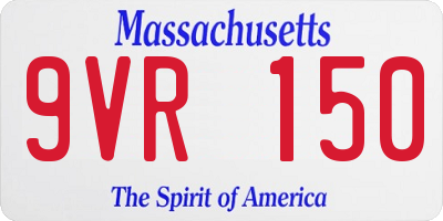 MA license plate 9VR150