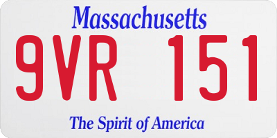 MA license plate 9VR151
