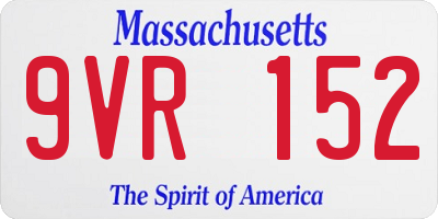MA license plate 9VR152