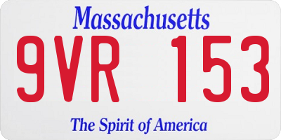 MA license plate 9VR153
