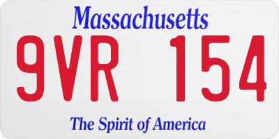 MA license plate 9VR154
