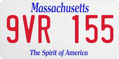 MA license plate 9VR155