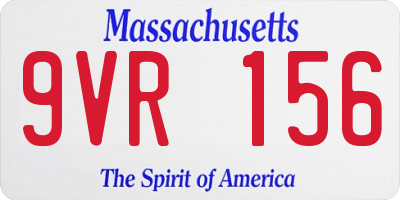 MA license plate 9VR156