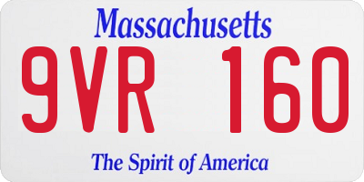 MA license plate 9VR160