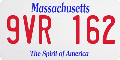 MA license plate 9VR162
