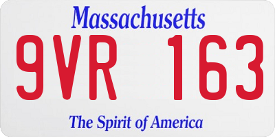 MA license plate 9VR163