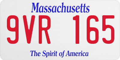 MA license plate 9VR165