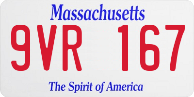 MA license plate 9VR167