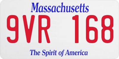 MA license plate 9VR168