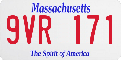 MA license plate 9VR171