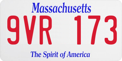 MA license plate 9VR173