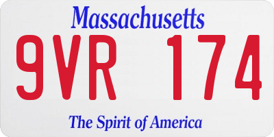 MA license plate 9VR174