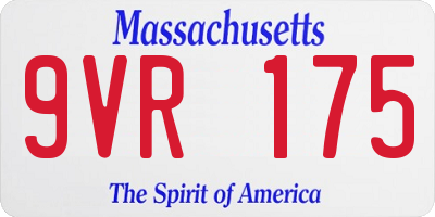 MA license plate 9VR175