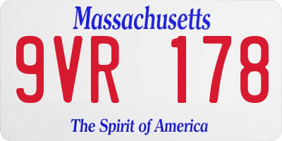 MA license plate 9VR178