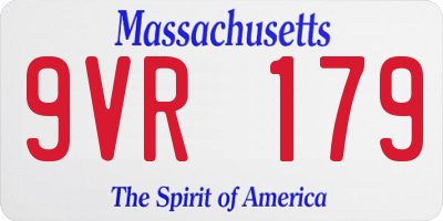 MA license plate 9VR179