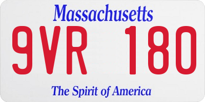 MA license plate 9VR180