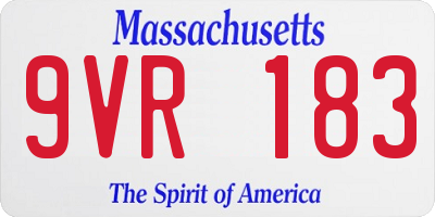 MA license plate 9VR183