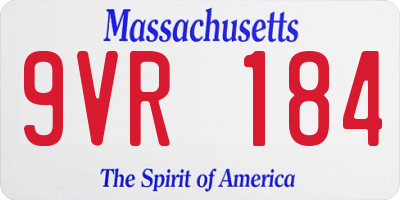 MA license plate 9VR184