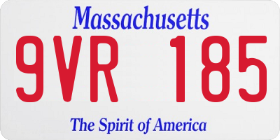 MA license plate 9VR185