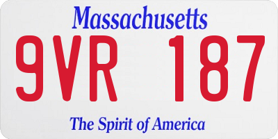 MA license plate 9VR187