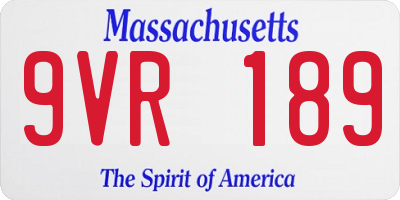 MA license plate 9VR189
