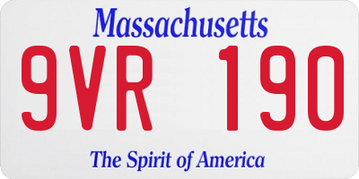 MA license plate 9VR190