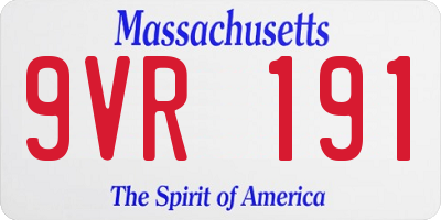 MA license plate 9VR191