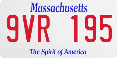 MA license plate 9VR195