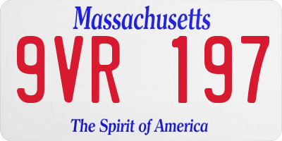 MA license plate 9VR197