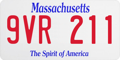 MA license plate 9VR211