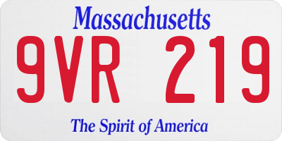 MA license plate 9VR219