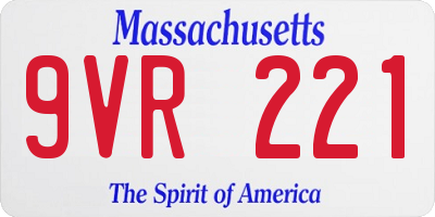 MA license plate 9VR221