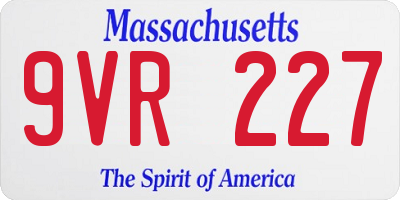 MA license plate 9VR227